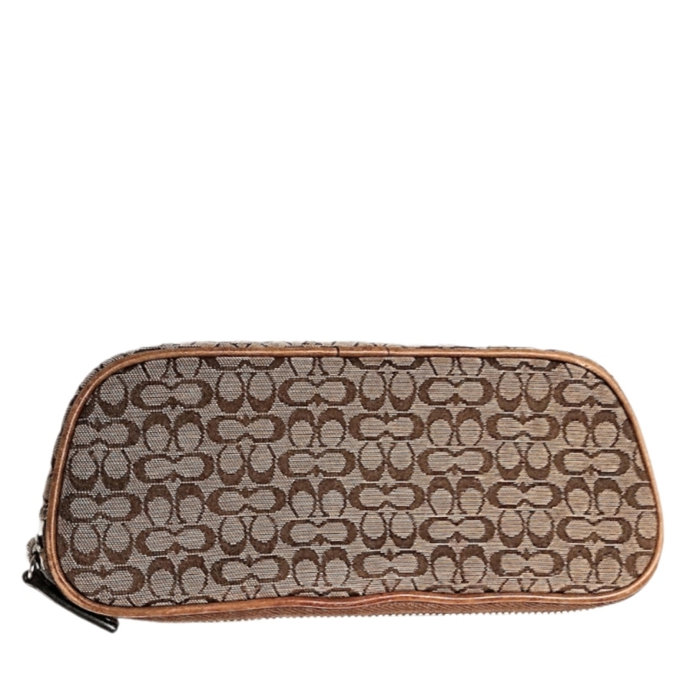 🕶️ Vintage Coach 90s Y2K Saddle Brown Signature Canvas Glasses Sunglasses Case - Picture 4 of 6